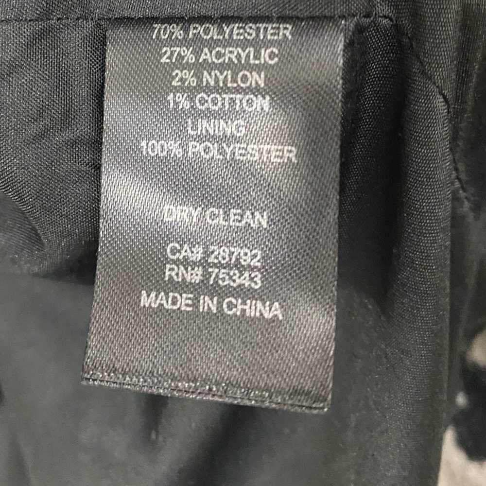 Rachel Zoe Coat Womens Size XS Black Ivory Leopard Trendy Single Button Peacoat - Picture 8 of 10